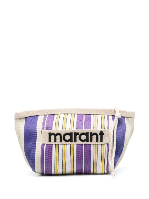 Purple/multicolour vertical stripe clutch ISABEL MARANT | PO0001FAA1X17MMUPU